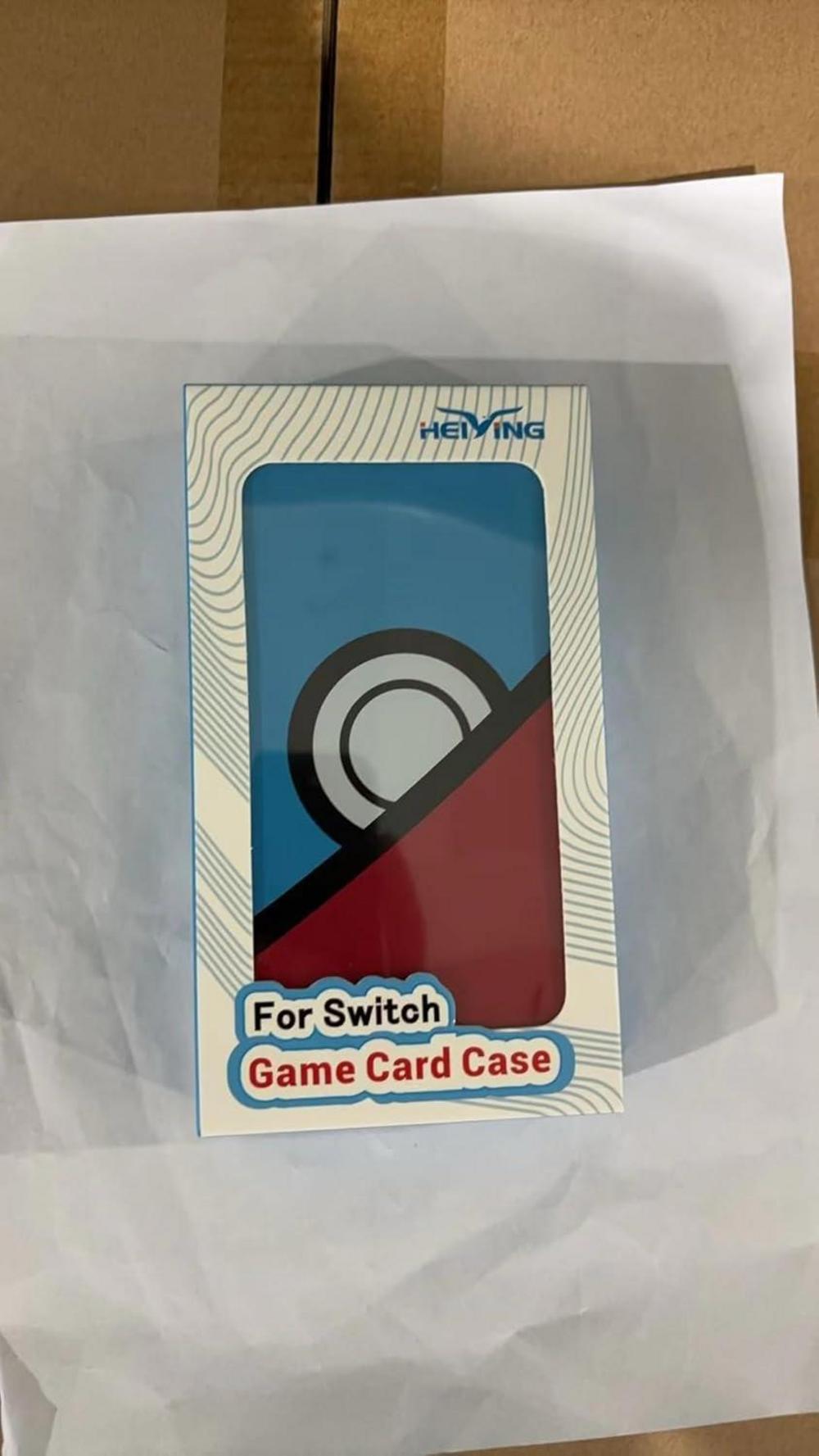 HEIYING Nintendo Switch Game Card Case 48 Game Card Slots Blue Peek Red