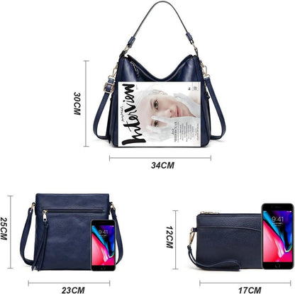 Pahajim Handtaschen und Geldbörsen Set Damen PU Leder mit