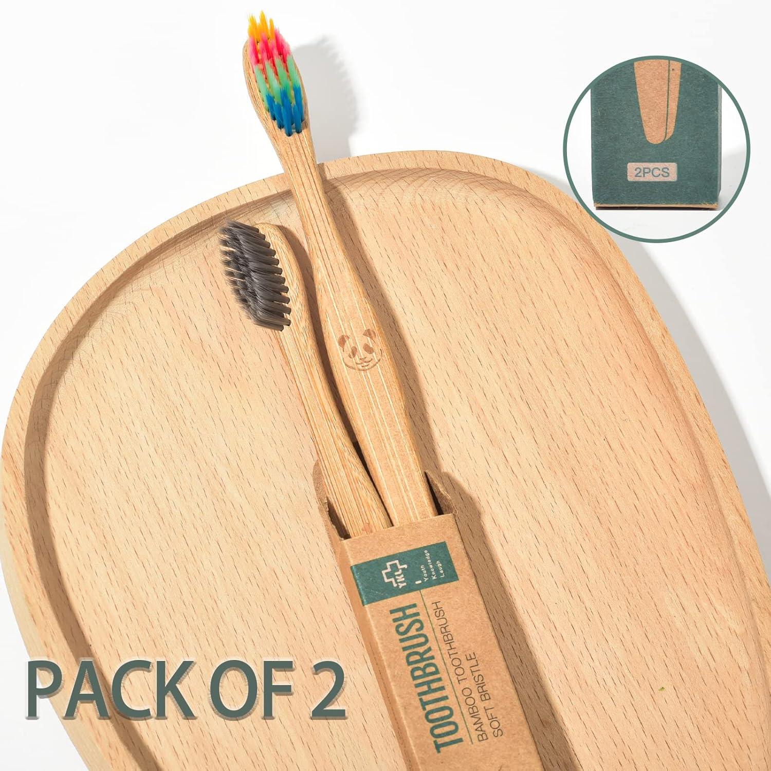 12er Pack Bambus Zahnbürsten mit Weichen Borsten - Eco