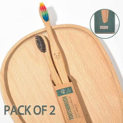 12er Pack Bambus Zahnbürsten mit Weichen Borsten - Eco