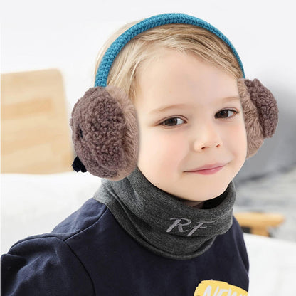 Kinder Ohrenschützer mit Tier Motiv aus Plüsch Braun M