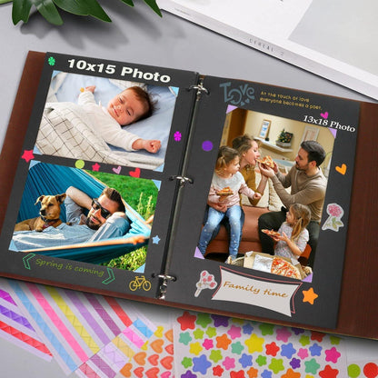 ZEEYUAN Fotoalbum Nieten Scrapbook Selbstgestalten 60 Blatt
