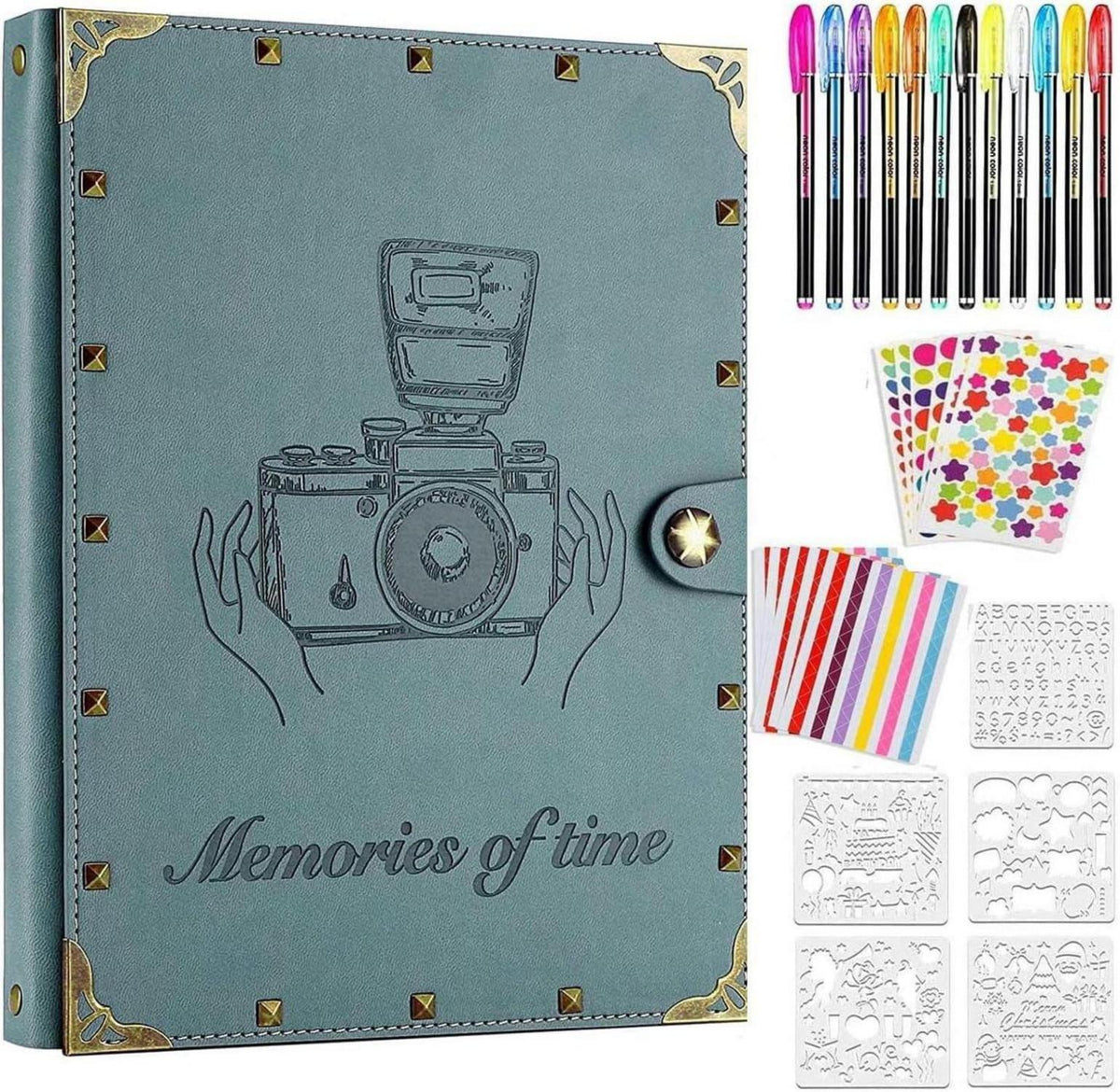 Fotoalbum Scrapbook Nieten Vintage Selbstgestalten Zubehör 60 Seiten