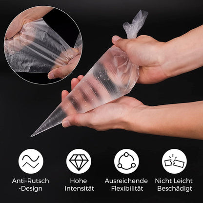 100er Pack Einweg Spritzbeutel transparent