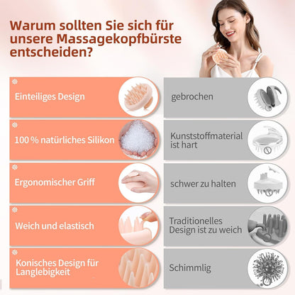 Kopfhaut Massagebürste Silikon Shampoo Bürste zur Scalp