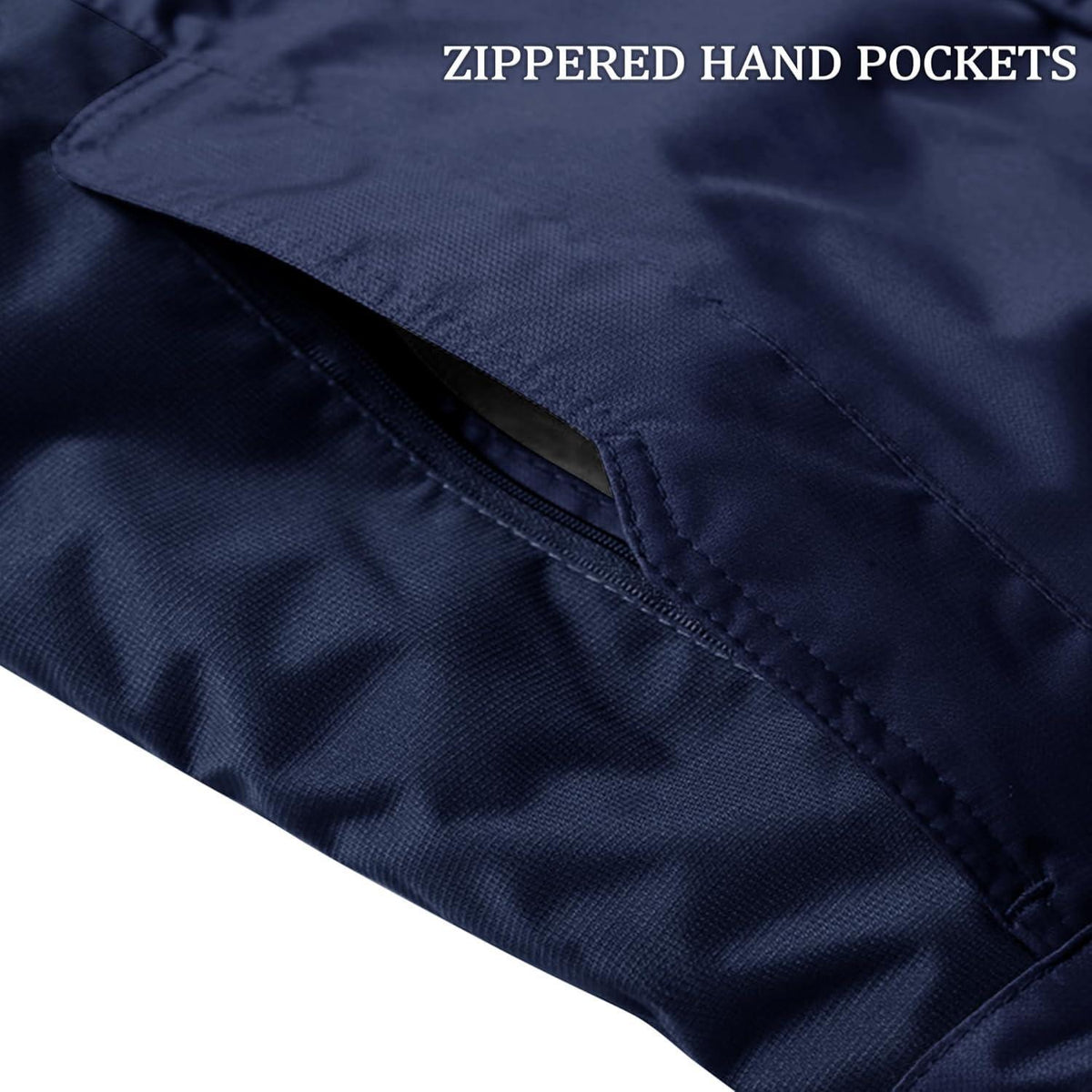Herren Winterjacke Wasserdicht Warm Gefüttert Skijacke Dunkelblau