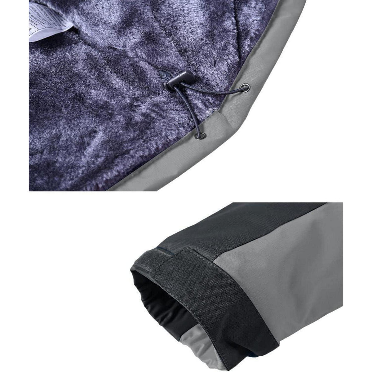 Herren Winterjacke Wasserdicht Warm Gefüttert Skijacke Hellgrau