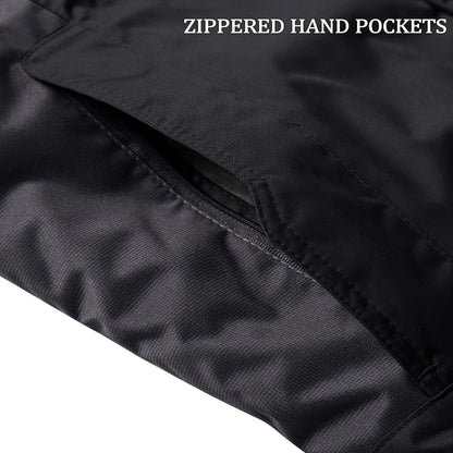 Herren Winterjacke Wasserdicht Warm Gefüttert Skijacke Schwarz-Grau