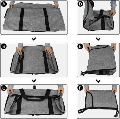 Reisetasche Groß Faltbar Leicht 120L Weekender Schwarz