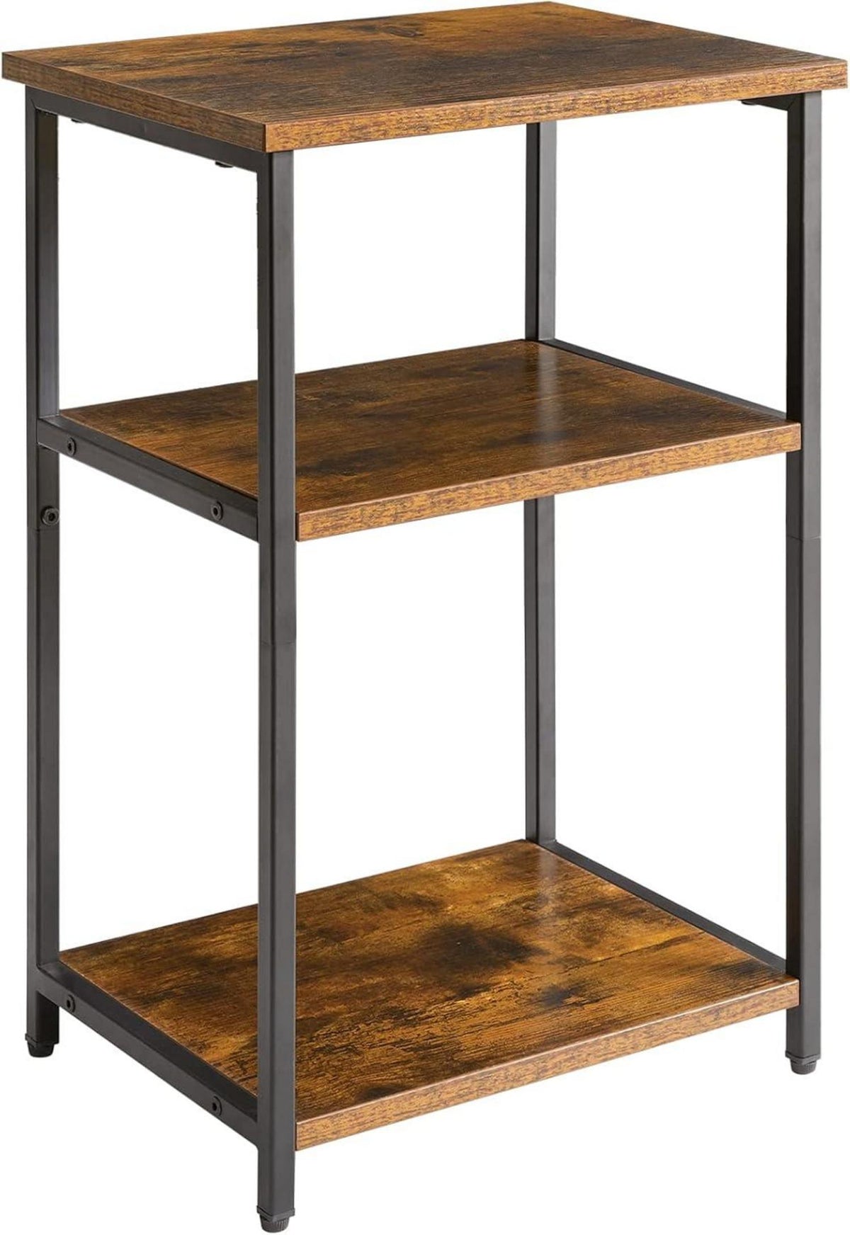3-Ebenen Beistelltisch Industrie-Design Braun