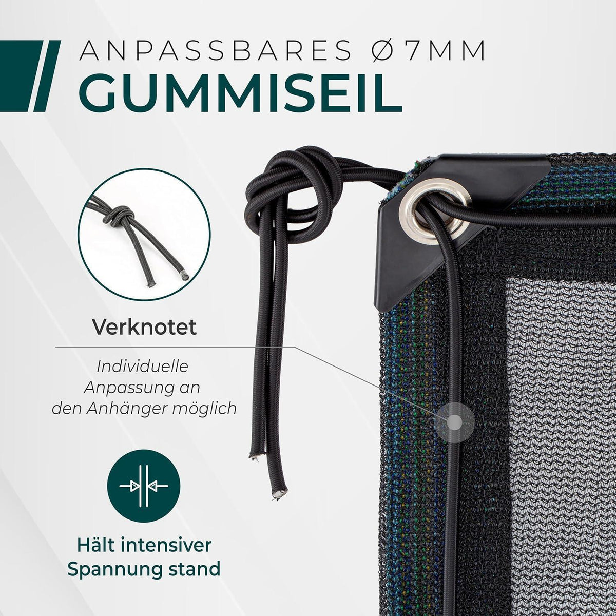 Feinmaschiges Anhängernetz 2,5x4,5m – Ladungssicherung mit Gummizug