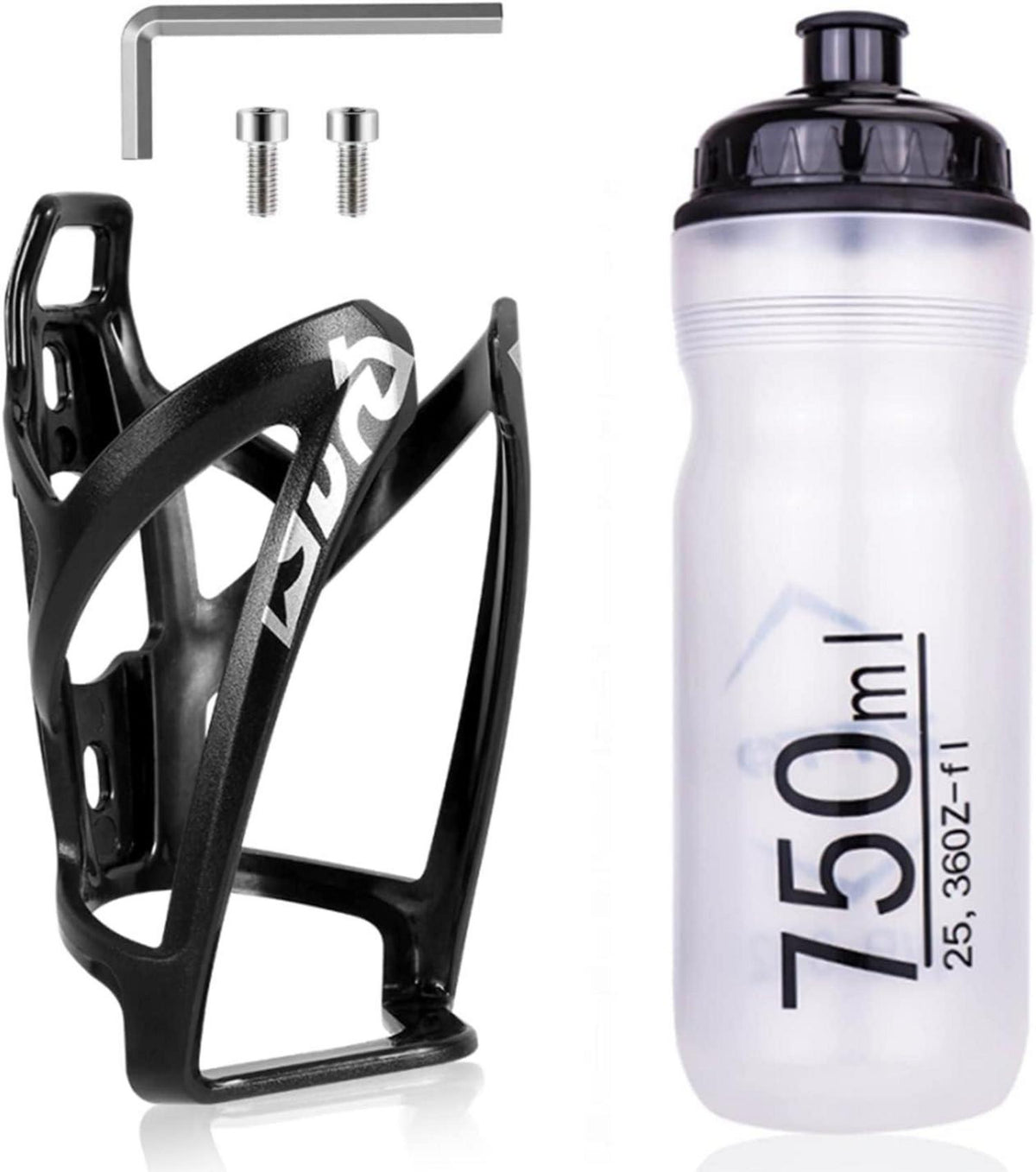 Fahrrad Flaschenhalter Set mit 750ML Sport Wasserflasche