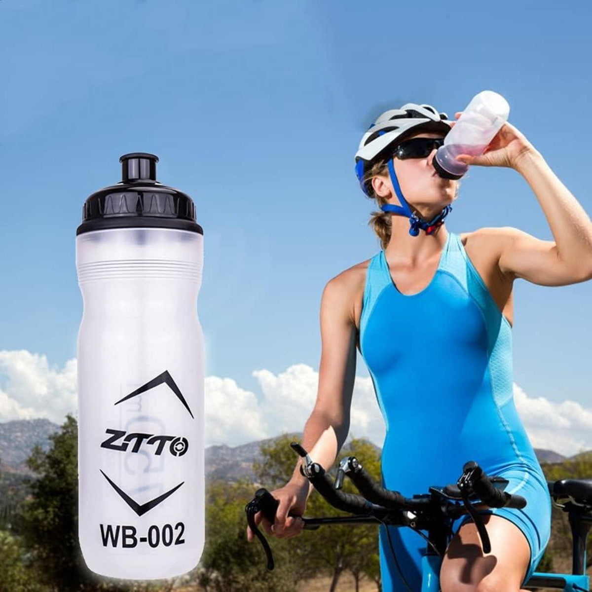 Fahrrad Flaschenhalter Set mit 750ML Sport Wasserflasche - Universal Halterung