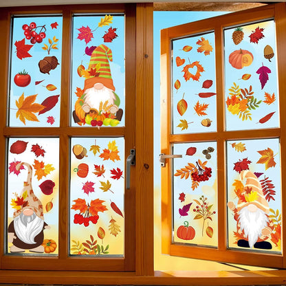 Thanksgiving Herbstdeko Fenster Aufkleber Set