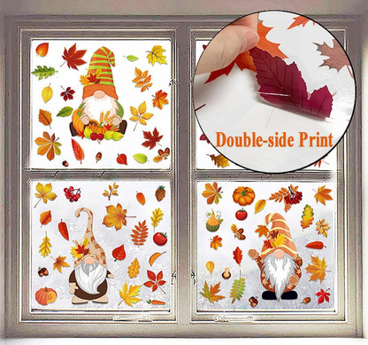 Thanksgiving Herbstdekorationen Fenster Aufkleber 6er Set Herbstblätter