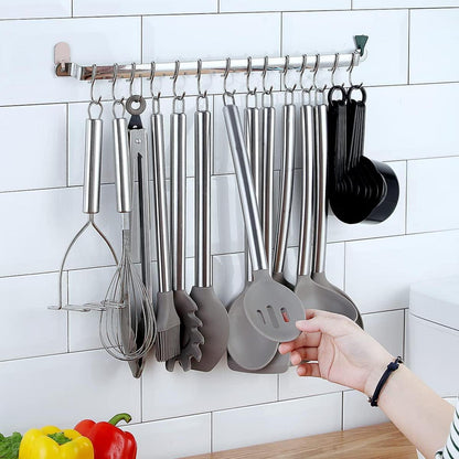 38-teiliges Silikon-Küchen-Kochgeschirr-Set mit Utensilienablage