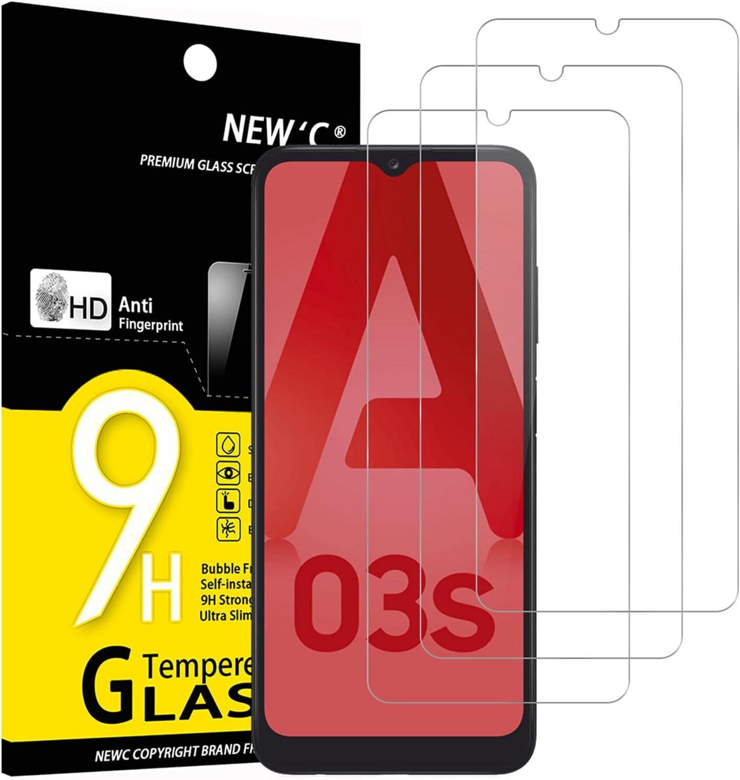 Panzer Schutz Glas Samsung Galaxy A03 A03s A02s 3 Stück 9H Härte