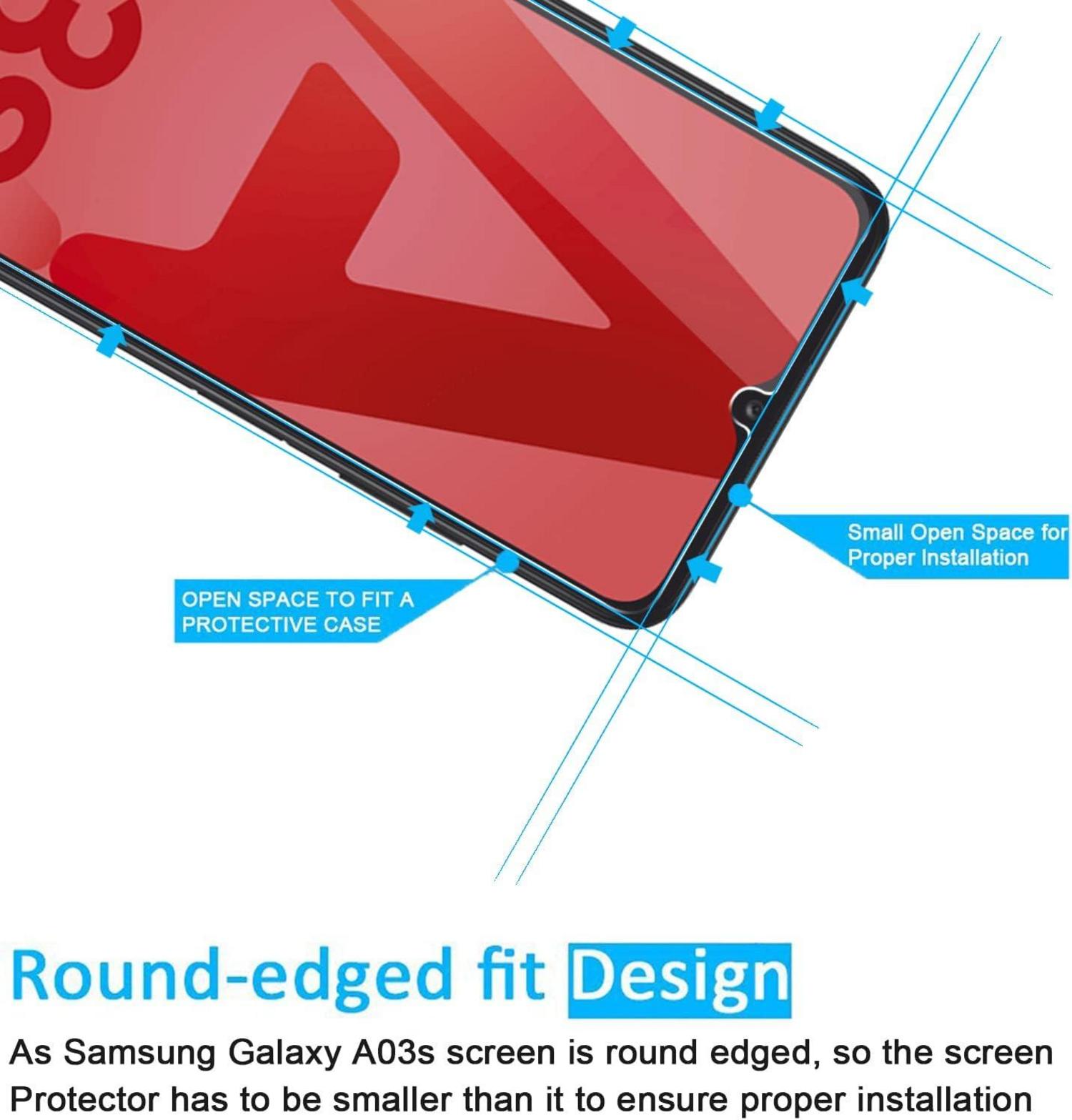 Panzer Schutz Glas Samsung Galaxy A03 A03s A02s 3 Stück 9H Härte