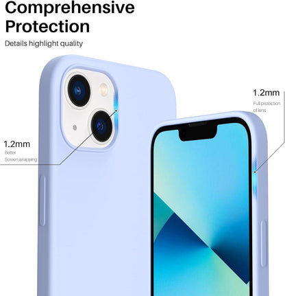ORNARTO iPhone 13 6,1 Silikon Case - Flüssig Silikon Hülle Hellblau