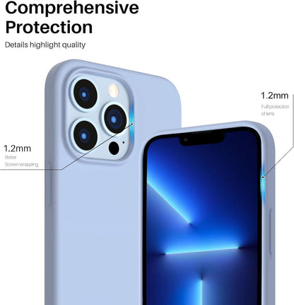 ORNARTO iPhone 13 Pro 6,1 Silikon Case Flüssig Silikon Hülle Sierrablau
