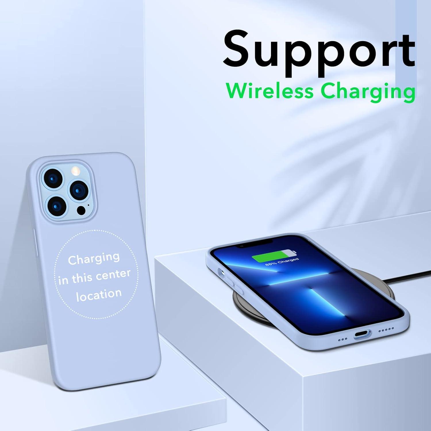 iPhone 13 Pro Silikon Case Hülle Flüssig Schutz 6,1 Zoll Blau