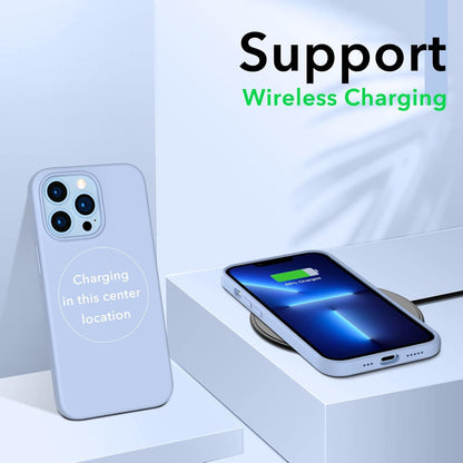 iPhone 13 Pro Silikon Case Hülle Flüssig Schutz 6,1 Zoll Blau