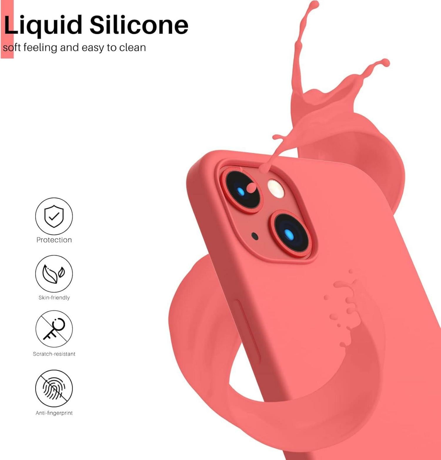 iPhone 13 Silikon Case Schutzhülle Flüssig Silikon 6,1 Zoll Pink