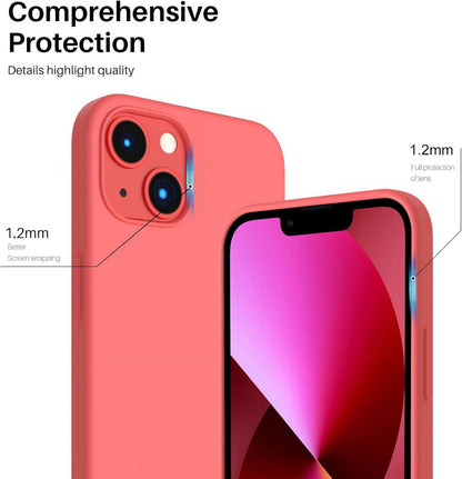 ORNARTO iPhone 13 6,1 Silikon Case Flüssig Silikon Schutz Hülle Pink Cassis