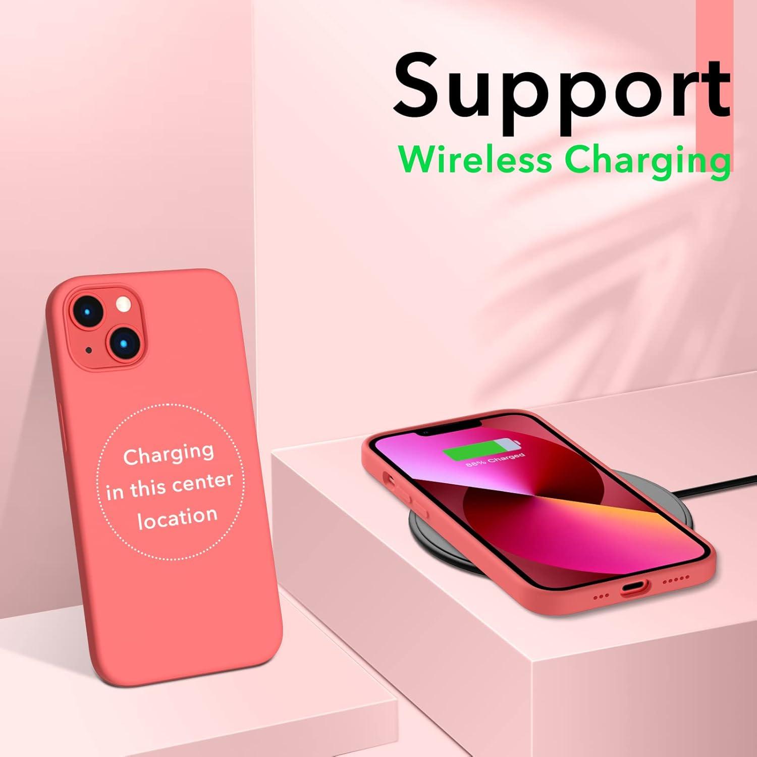Silikon Case iPhone 13 6,1 Hülle Dünn Schutz Flüssig Pink