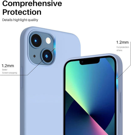 iPhone 13 Mini 5,4 Silikon Case Ultra Dünn Sierrablau