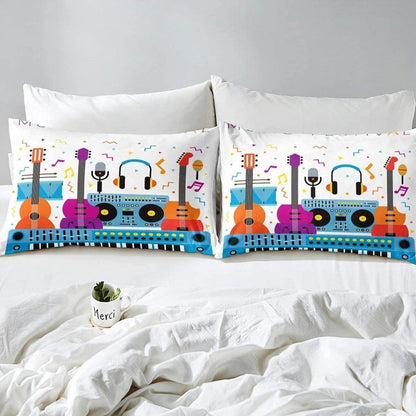 Gitarren Bettwäsche Set Kinder Musik Bettbezug 220x240 cm