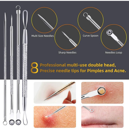 Mitesserentferner Komedonenquetscher Set - 10PCS Blackhead