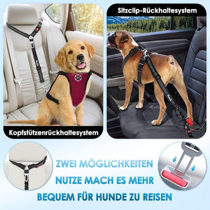 SlowTon Hundegurt Auto 2-in-1 Sicherheitsgurt Schwarz