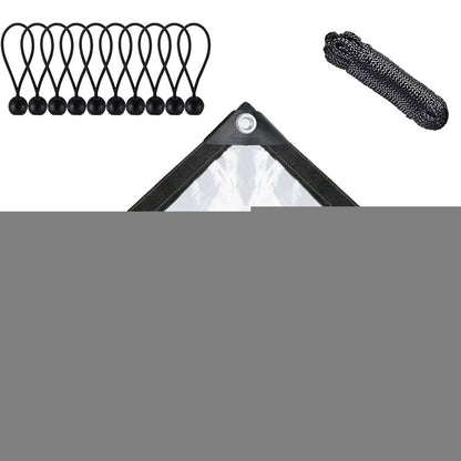 Transparente Abdeckplane 2x6m wasserdicht mit Ösen und Seil