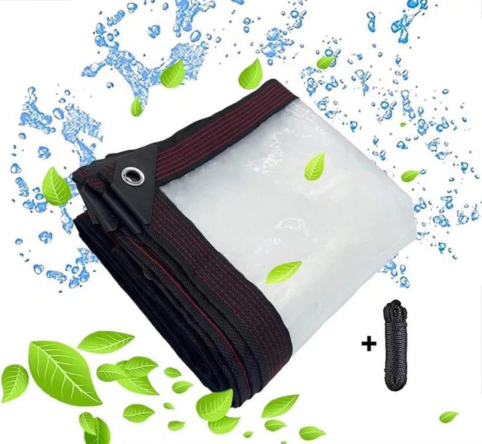 Transparente Plane Mit Ösen Wasserdicht 2x2m für Garten