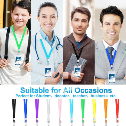 10er Pack Schlüsselbänder mit Ausweishülle, Nylon
