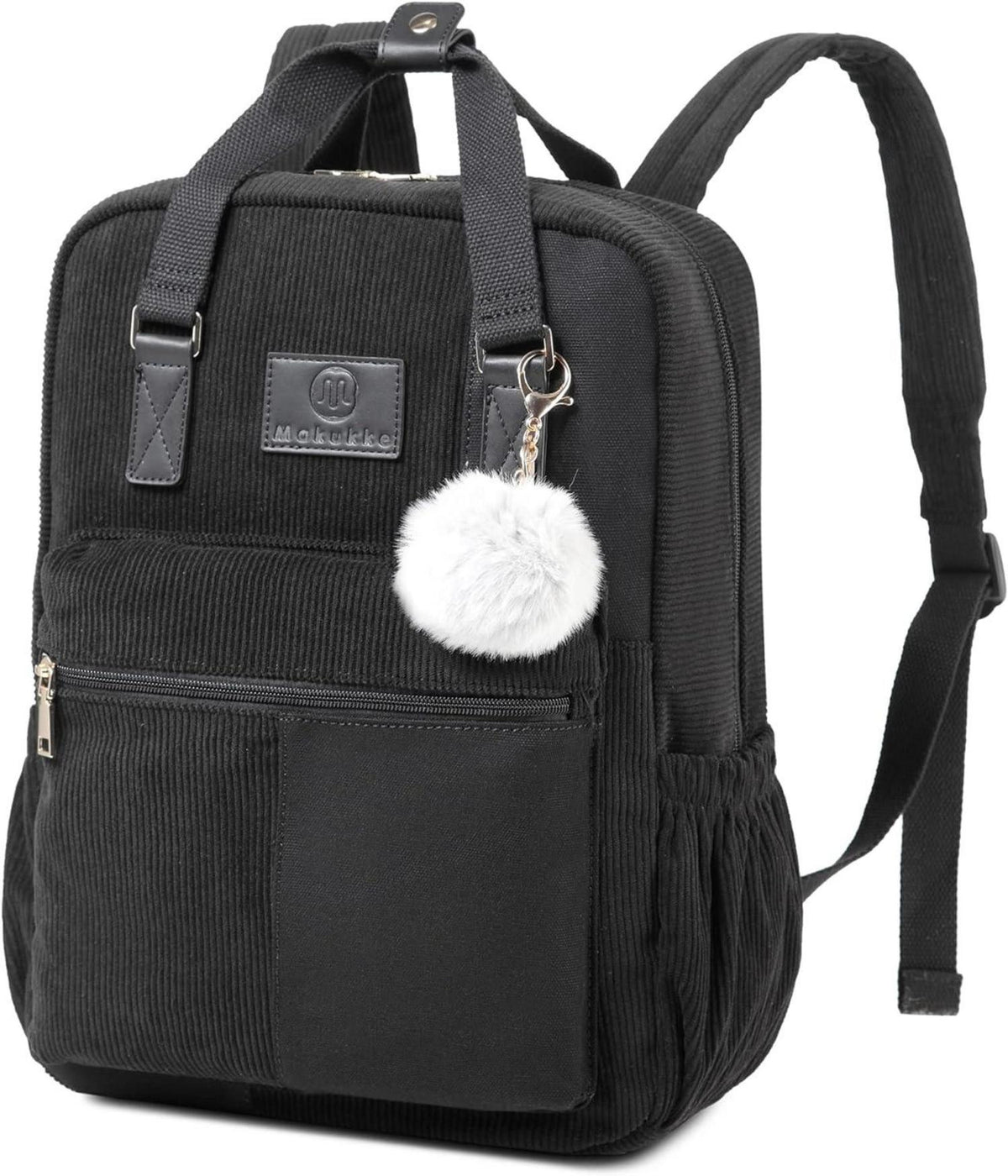 Cord Rucksack Anti-Theft Daypack Tasche Casual Citytasche Schwarz