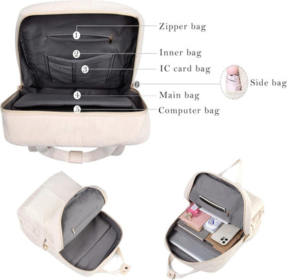 Cord Rucksack Anti-Theft Tasche Daypack Lässige Citytasche
