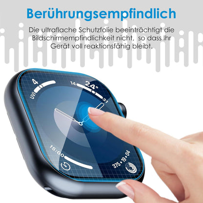 8x UniqueMe Schutzfolie für Apple Watch Series 9/8/7 41 mm, Flexible TPU DP, blasenfrei, HD klar, volle Abdeckung