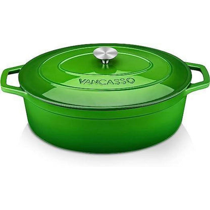 Gusseiserner Bräter 8L oval mit Deckel – Induktion & Ofenfest