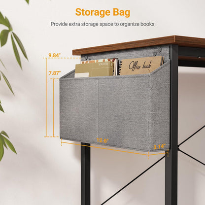 L-förmiger Schreibtisch mit Regalen Ablagefächern Braun 100cm