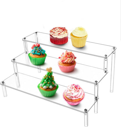 Acryl Display Ständer 3-Stufig Transparent Figuren Schmuck Cupcake