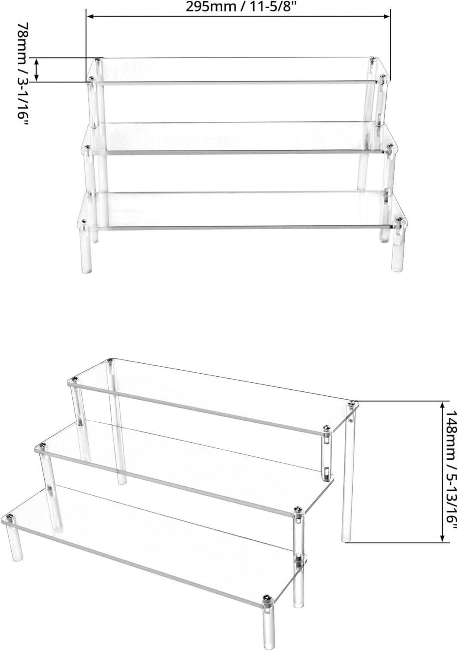 3-Stufig Acryl Display Ständer Transparent 30x21x15cm Figuren Schmuck