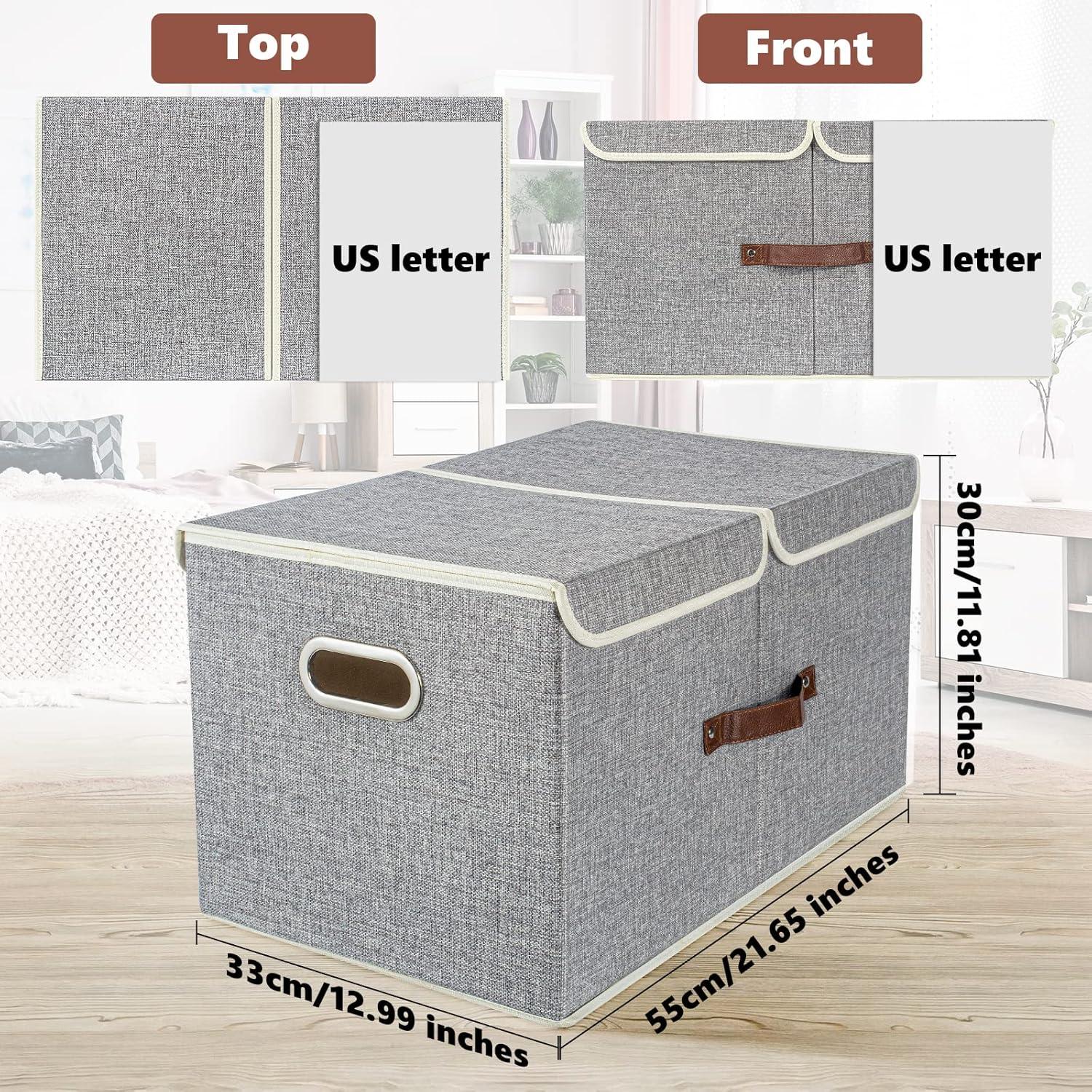 TYEERS Extra Große Aufbewahrungsbox mit Deckel und Fächern