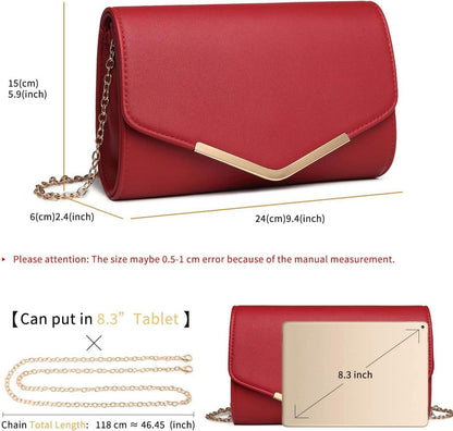 Elegante Miss Lulu Clutch Damen Handtasche Kettentasche Hochzeit Umhängetasche