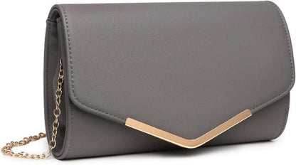 Elegante Damen Clutch Tasche mit Kettentasche und Magnetverschluss