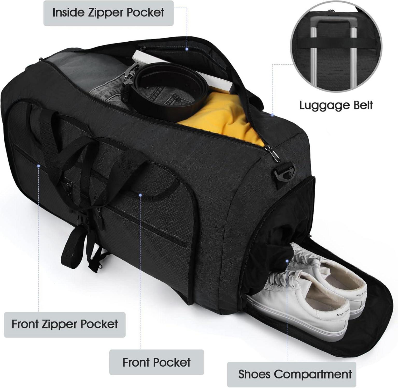 Lubardy Große Faltbare Reisetasche 65L/80L/100L mit