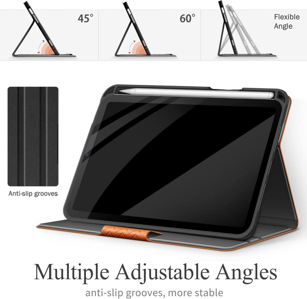 AUAUA iPad Mini 6 2021 Hülle 8.3 Zoll Stand Cover Braun Veganes Leder