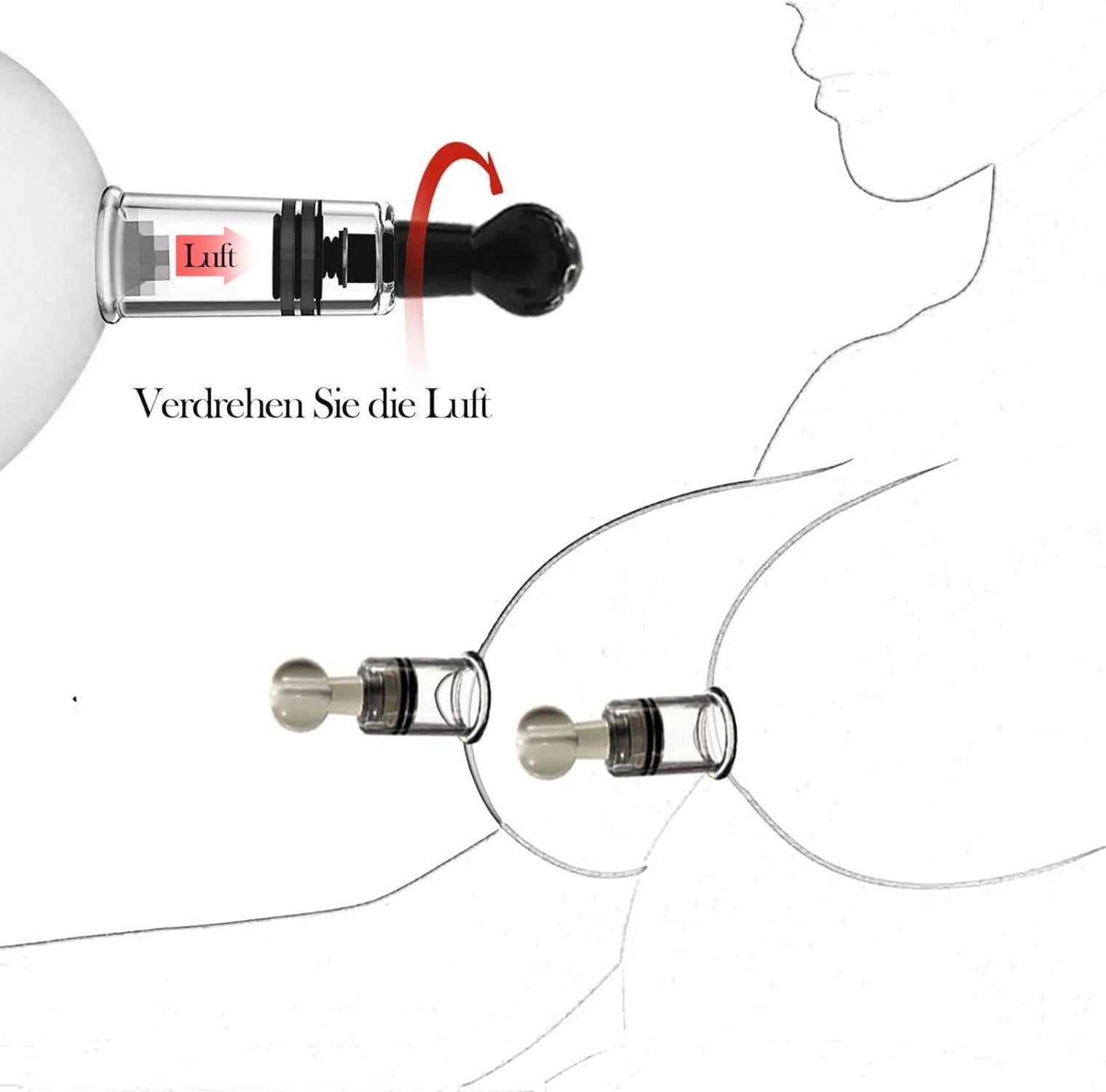 Extra starke Nippelsauger-3 Größen verfügbar Brustwarzensauger Brust Stimulation Transparent & sichtbar Sexspielzeug Paare