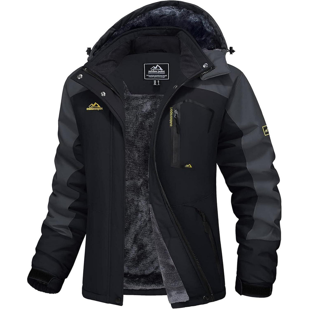 Damen Winterjacke mit Fleece, wasserdicht, abnehmbarer Hut